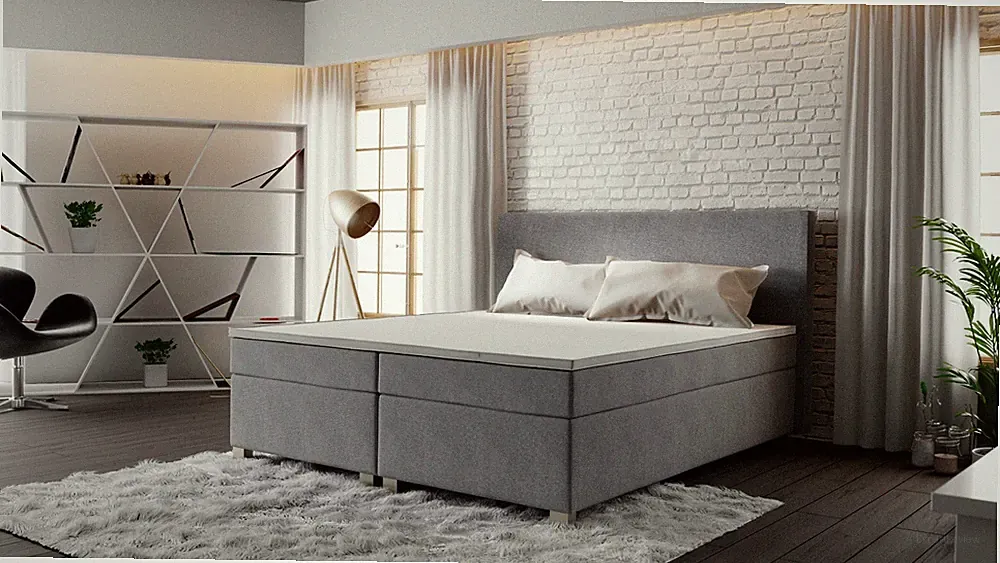 Boxspringbett SIMPLE Bett Doppelbett Stoff 140/160/180x200 Modern SUPER Topper