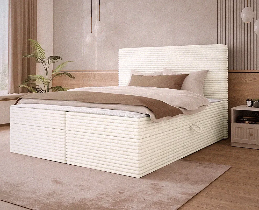 Boxspringbett Sirteblo mit Matratze Bettkasten Holz Doppelbett Topper PR M24