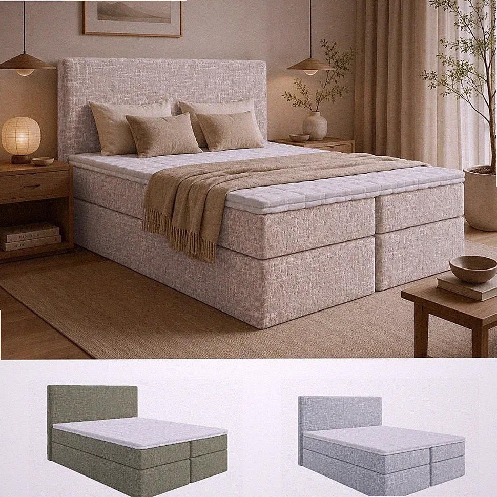 Boxspringbett TOCCA Doppelbett mit Stauraum, H3 Bonellfederkern, Topper optional