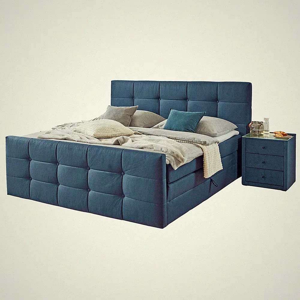 Boxspringbett - türkis - mit Bettkasten - H2 - 180x200 cm Doppelbett Polsterbett