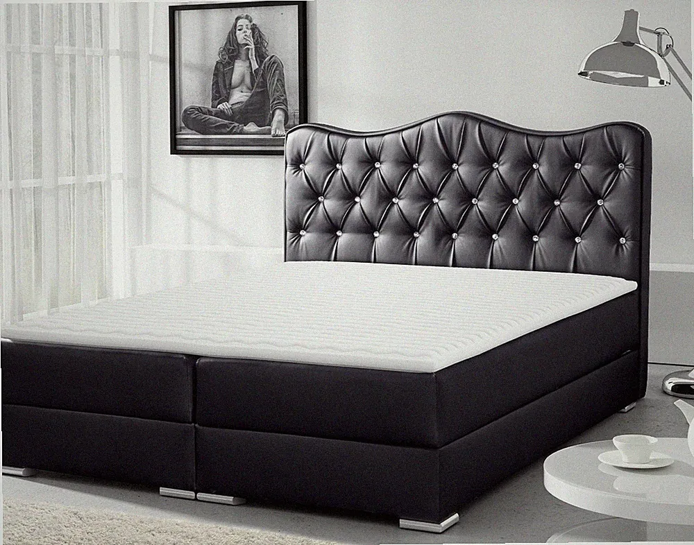Boxspringbett Vence Retro Stil mit Matratze Doppelbett Schlafzimmer Polsterbett