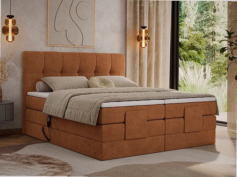 Boxspringbett VITTORIA Elektrisch verstellbarer Multipocket-Matratze, Kopfteil