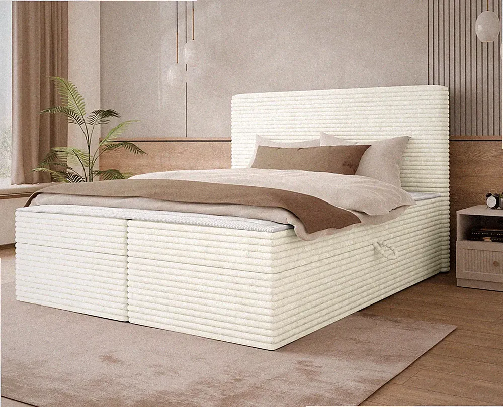Boxspringbett Wokio mit Matratze Bettkasten Topper Schlafzimmer PR M24