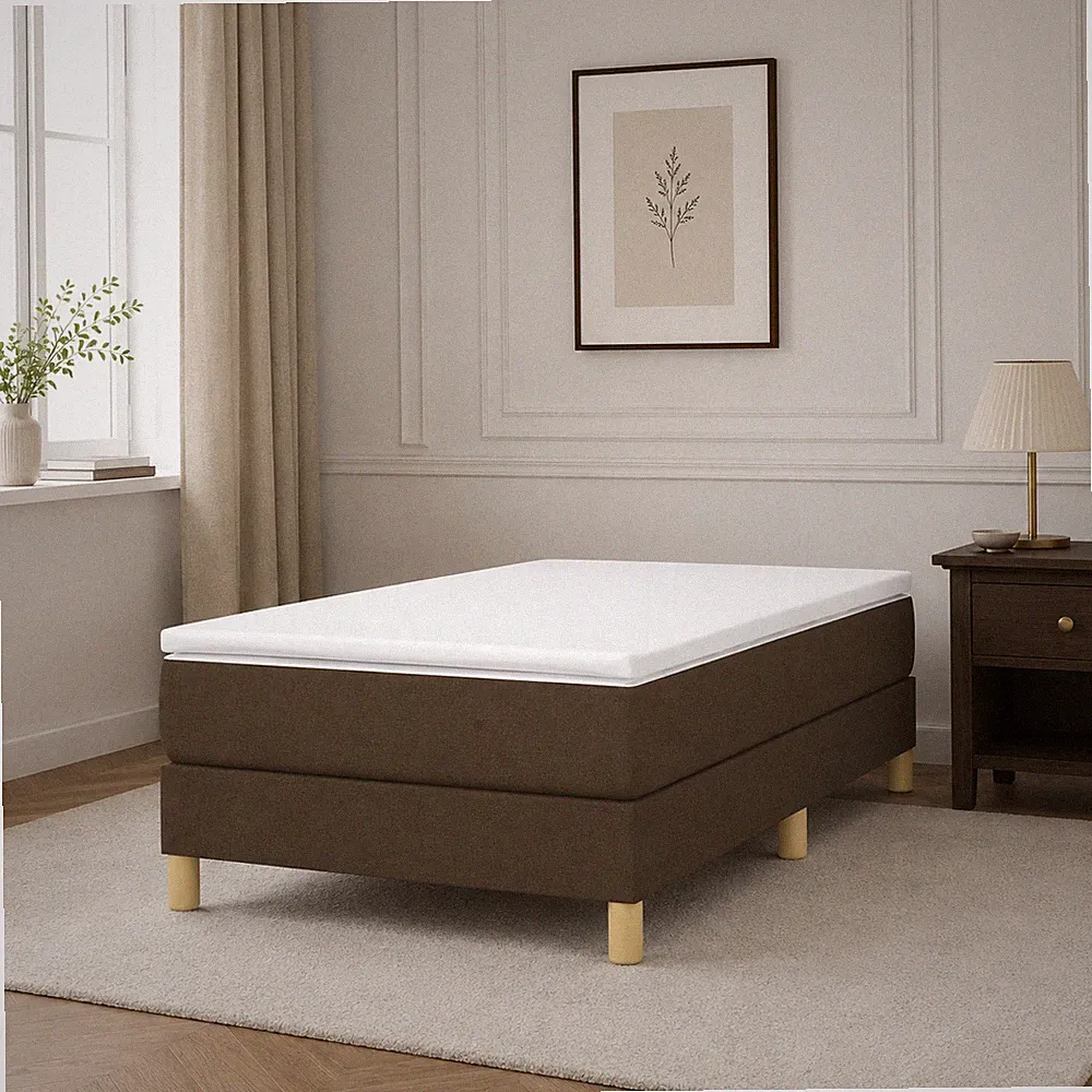 Boxspringbettgestell Stoff Dunkelbraun Bettgestell Polsterbett Bett 90 x 190cm