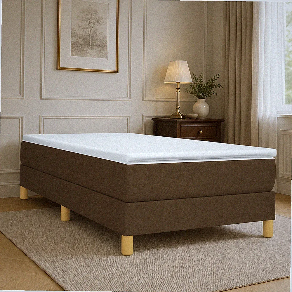 Boxspringbettgestell Stoff Dunkelbraun Bettgestell Polsterbett Bett | 90 x 200cm