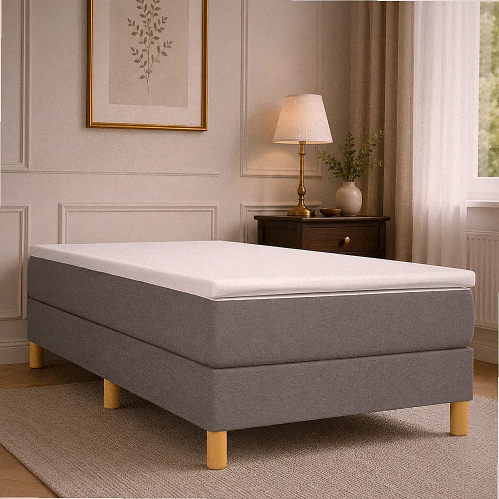 Boxspringbettgestell Stoff Dunkelgrau Bettgestell Polsterbett Bett | 100 x 200cm