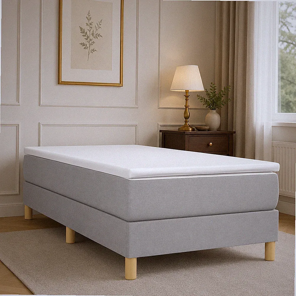 Boxspringbettgestell Stoff Hellgrau Bettgestell Polsterbett Bett | 100 x 200cm
