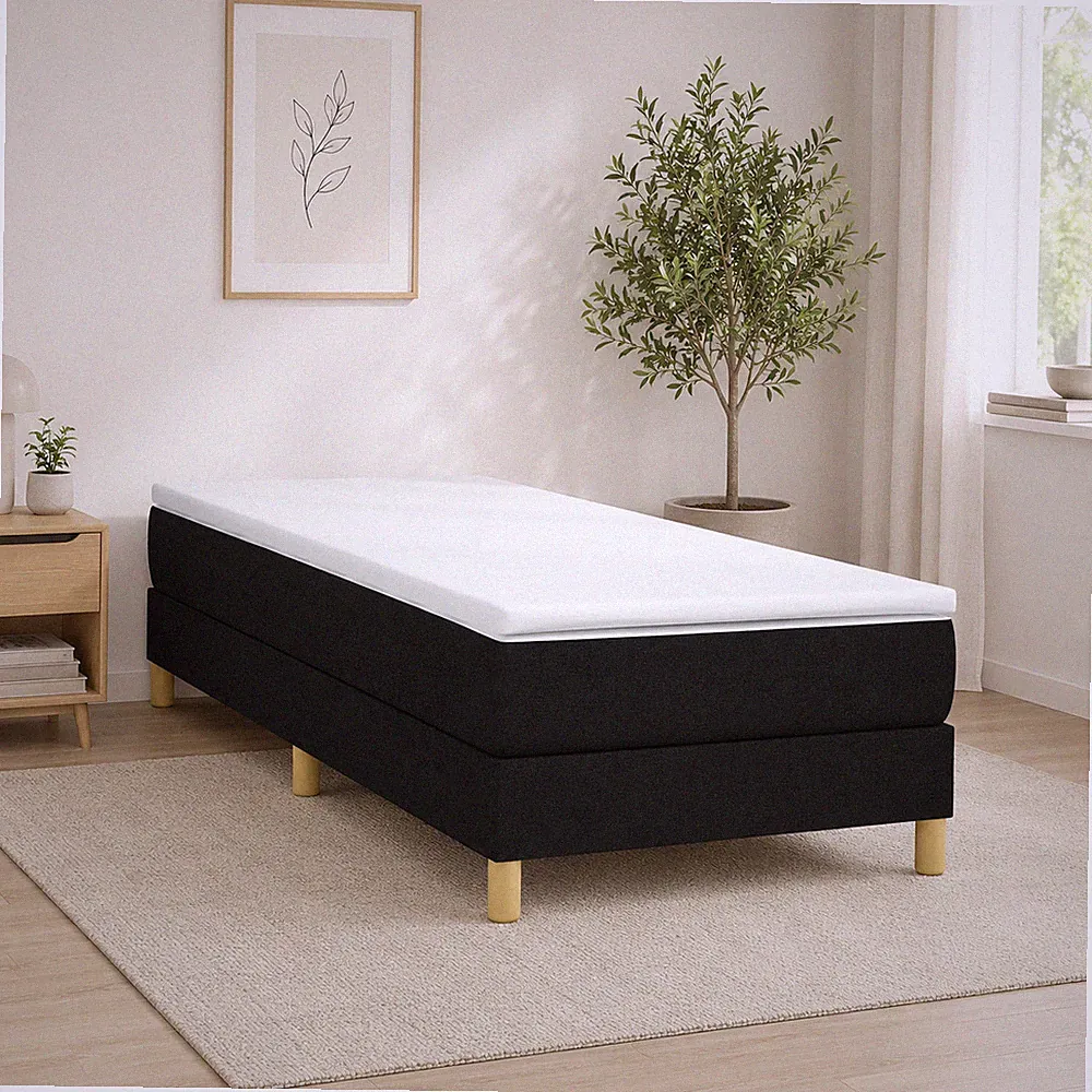 Boxspringbettgestell Stoff Schwarz Bettgestell Polsterbett | 80 x 200 cm