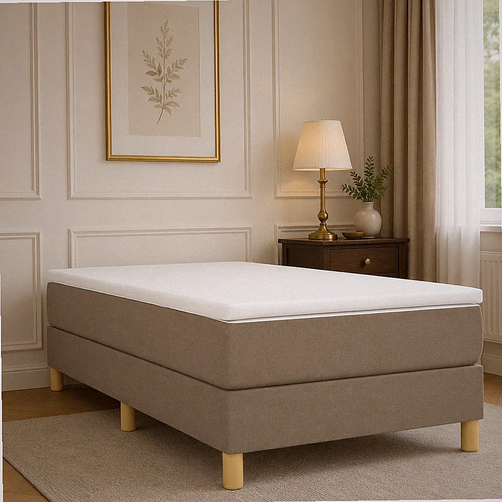 Boxspringbettgestell Stoff Taupe Bettgestell Polsterbett Bett | 100 x 200cm