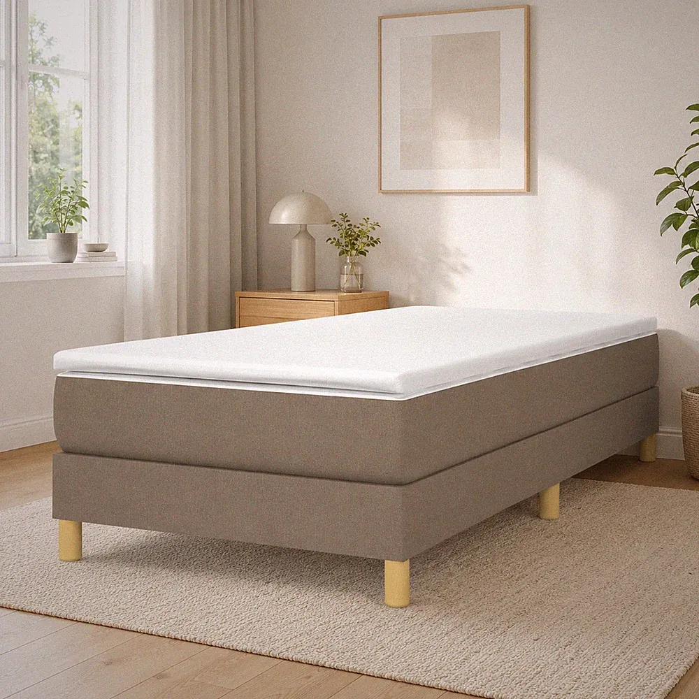 Boxspringbettgestell Stoff Taupe Bettgestell Polsterbett Bett | 80 x 200 cm