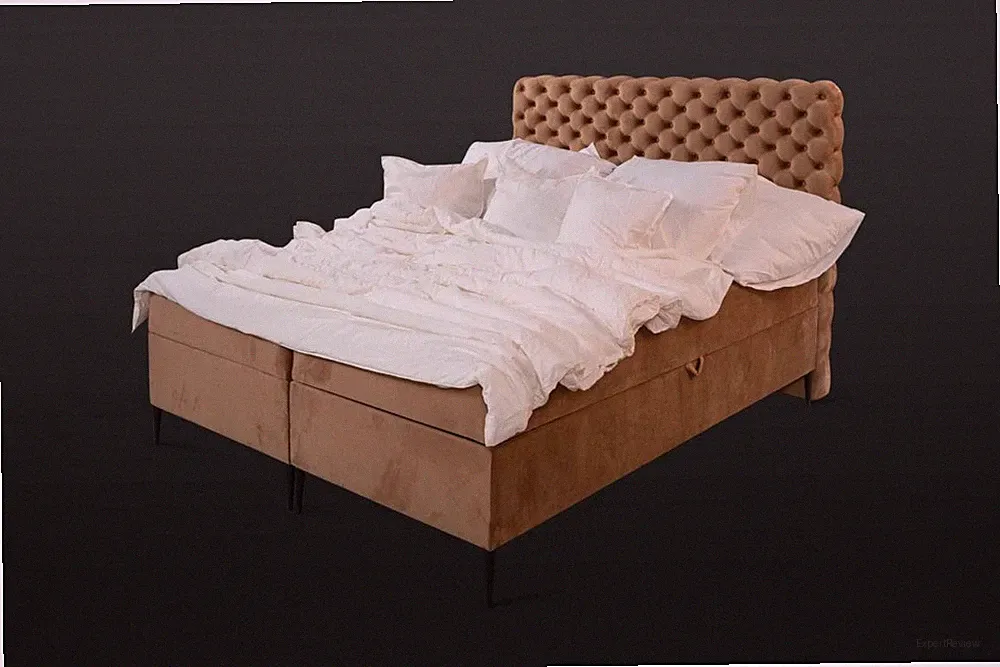 Brauner Chesterfield Doppelbett Luxus Boxspringbett Schlafzimmer Betten