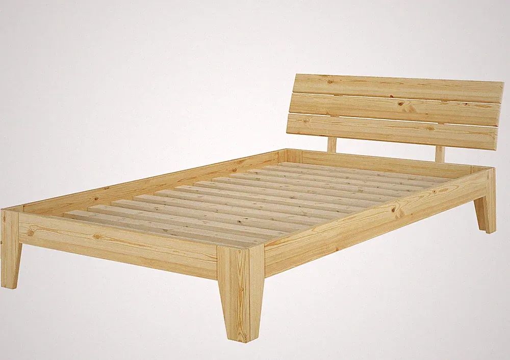 Breites Einzelbett 120x200 Kiefer massiv Jugendbett Gästebett Rollrost Kinder