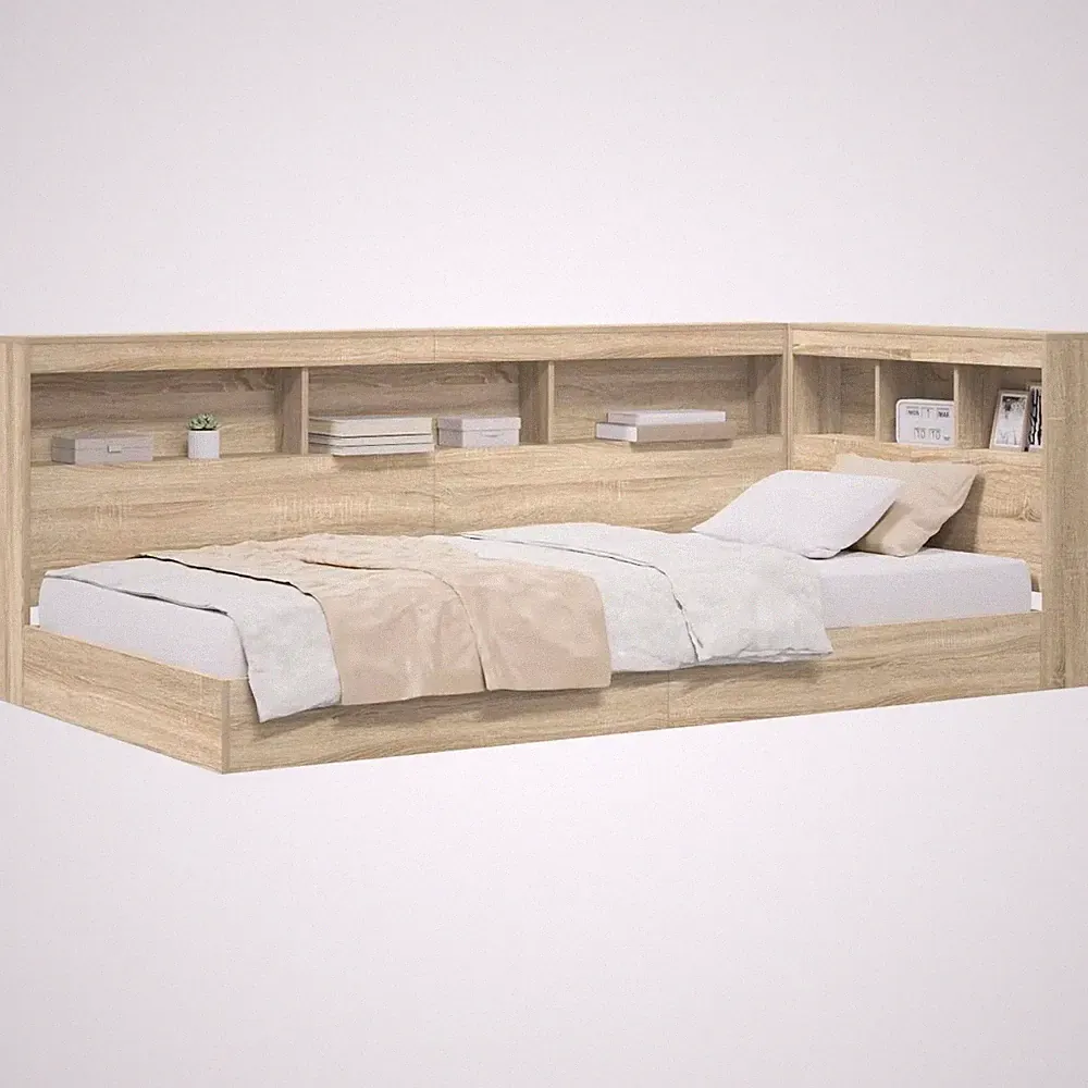 Bücherregal Bett Sonoma Eiche 75x190 cm Holzwerkstoff Schlafzimmer Möbel