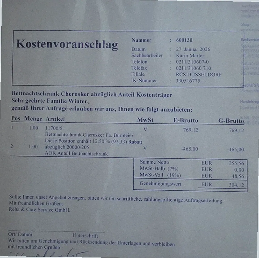 Burmeier Cherusker Bett-Beistelltisch auf Rollen mit Schublade & Tür, Holz braun