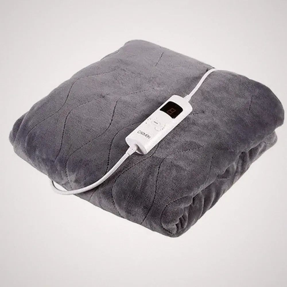 Carmen elektrische Heizdecke grau Fleece 160x130cm mit 9 Wärmestufen