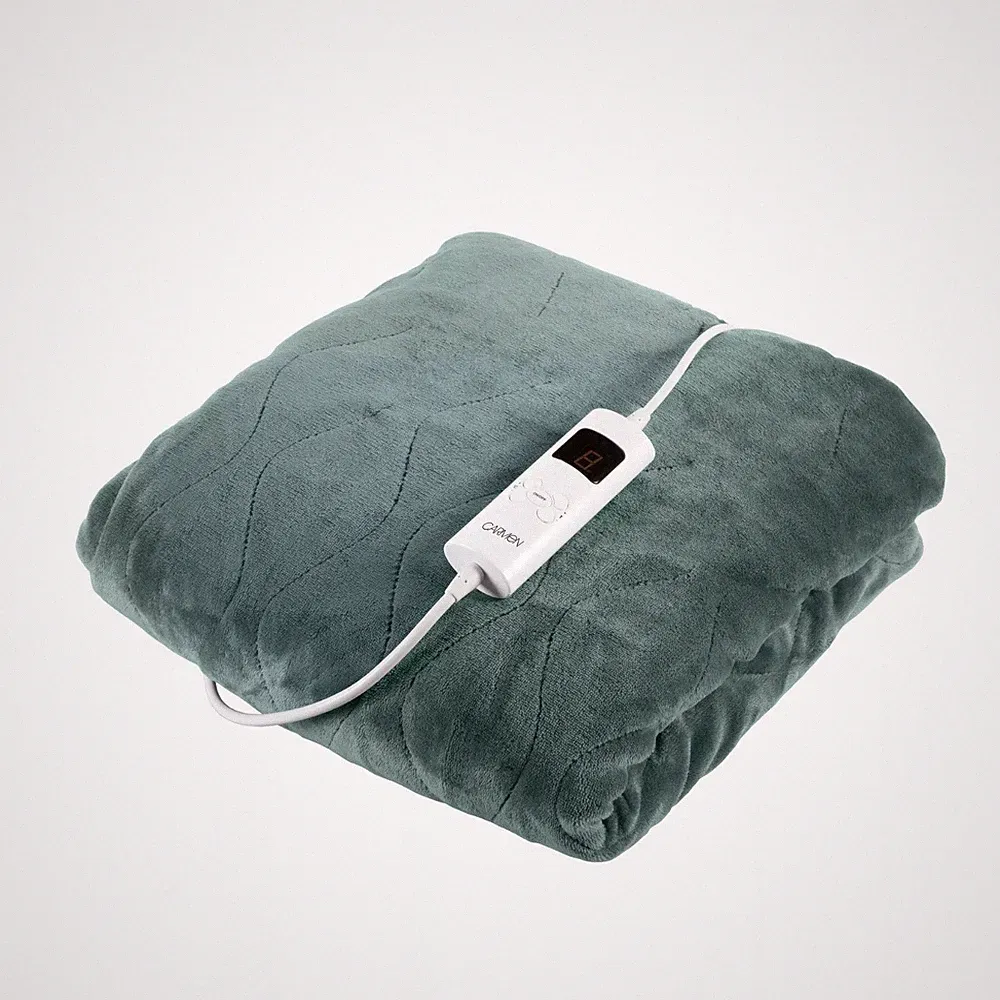 Carmen elektrische Heizdecke grün Fleece 160x130cm mit 9 Wärmestufen