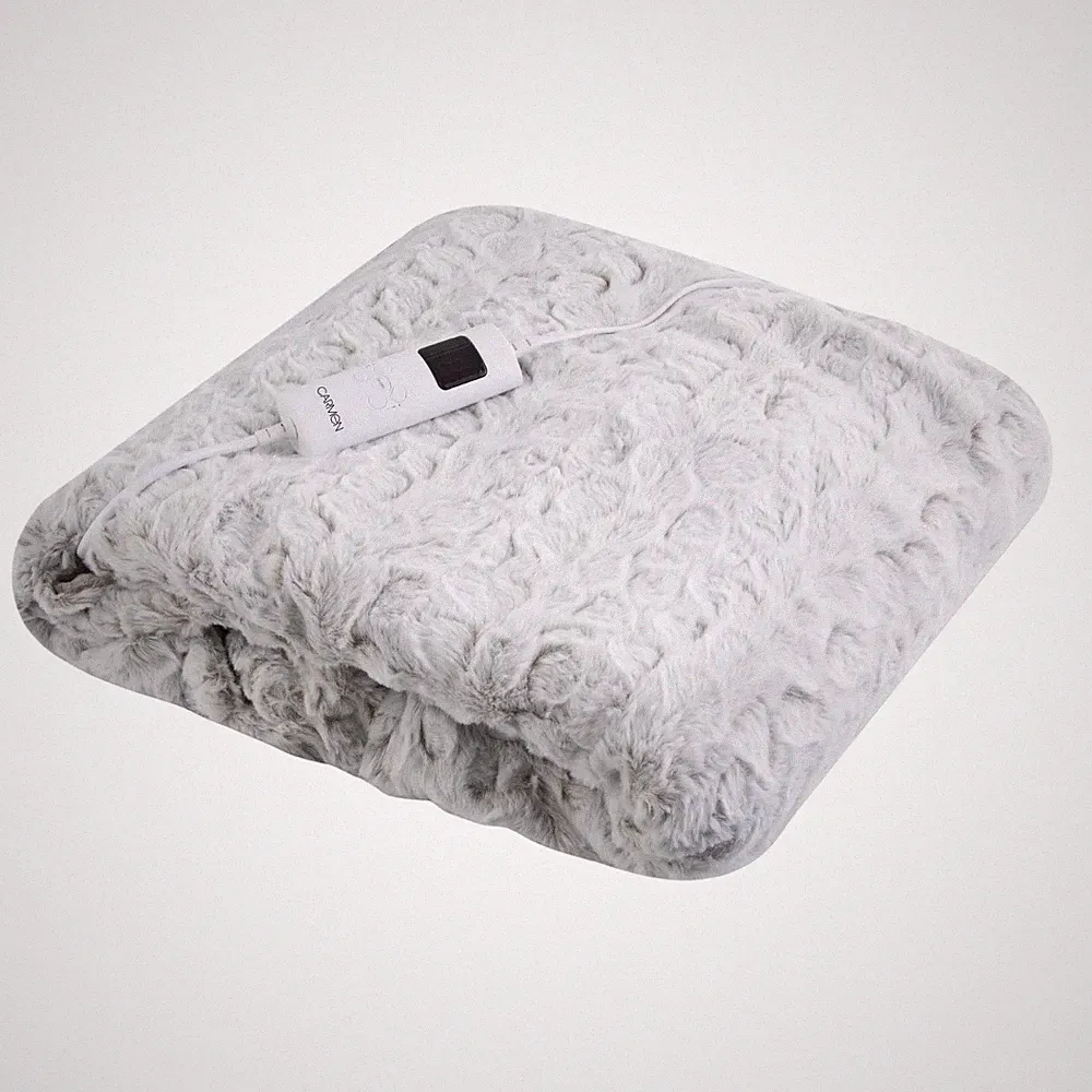 Carmen elektrische Heizdecke weiß Fleece 160x130cm mit 9 Wärmestufen