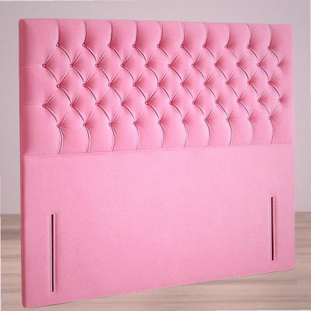 Chesterfield bodenstehendes 54 Zoll Kopfteil Plüsch Samt gepolstert Double King