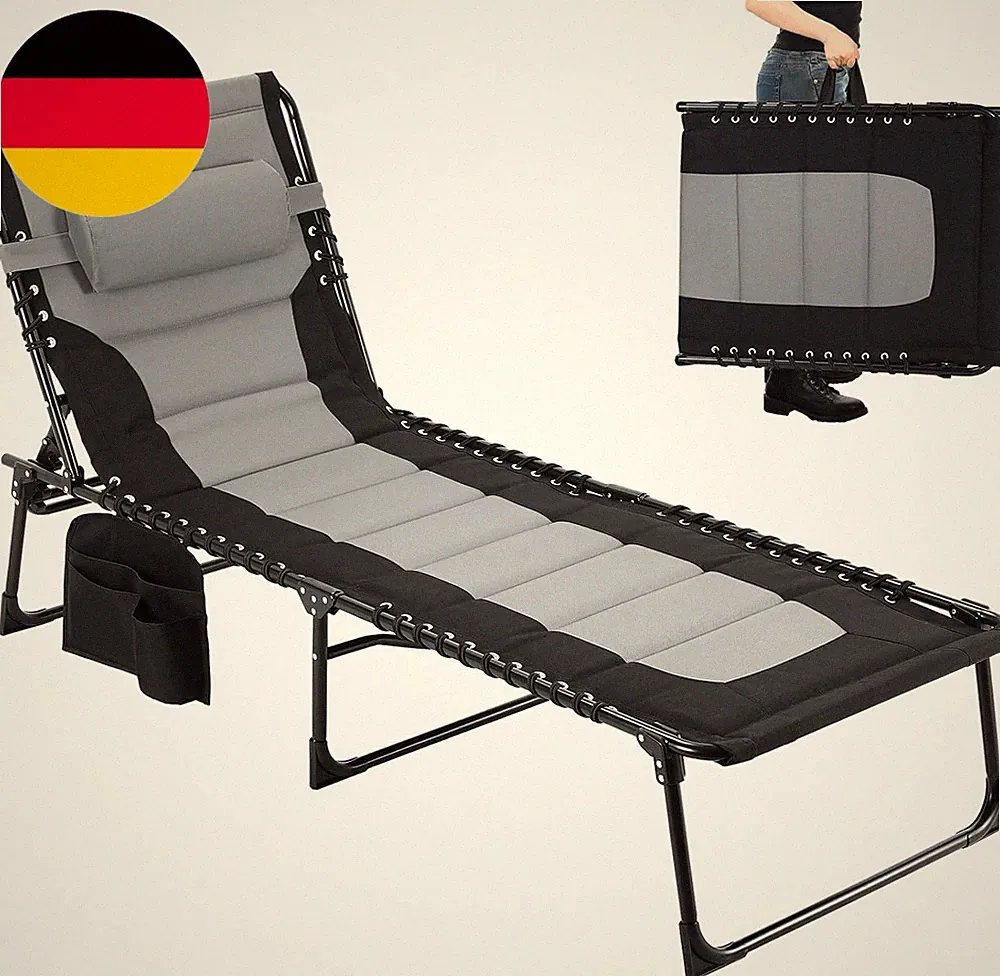 Clevich XXL Klappbare Sonnenliege,199×66Cm,5-Fach Verstellbarer Rückenlehne | Üb