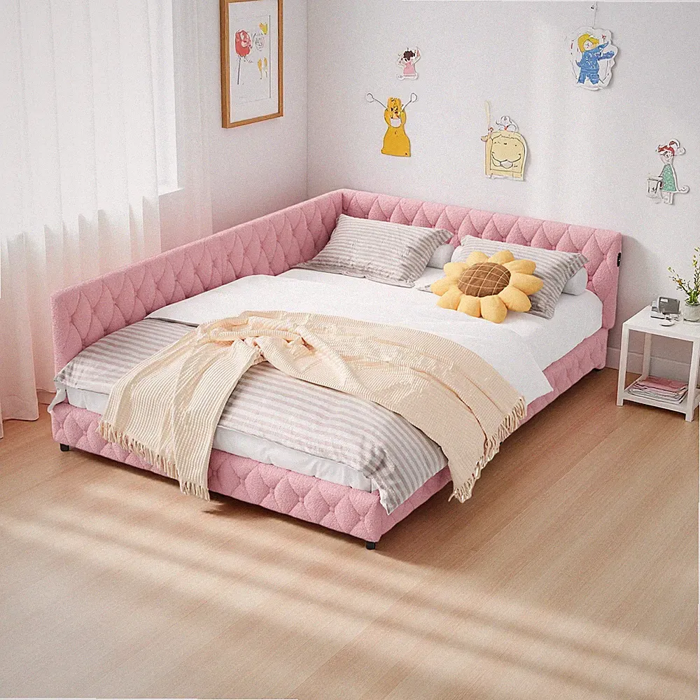 Daybett Tagesbett Schlafsofa 140x200 Polsterbett mit LED Lattenrost Ladefunktion