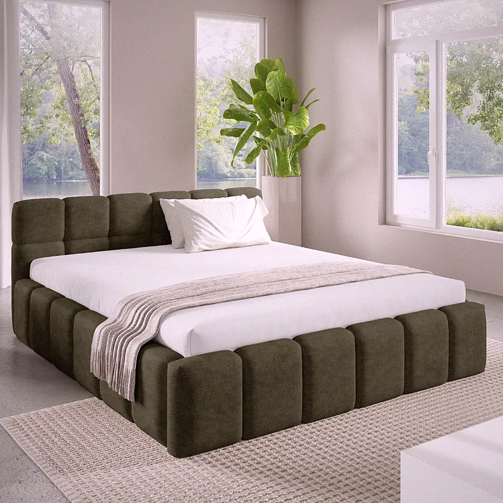 DEKORI Wolkenbett NUBO MEDIUM Polsterbett mit Bettkasten Stauraumbett Luxus Mode
