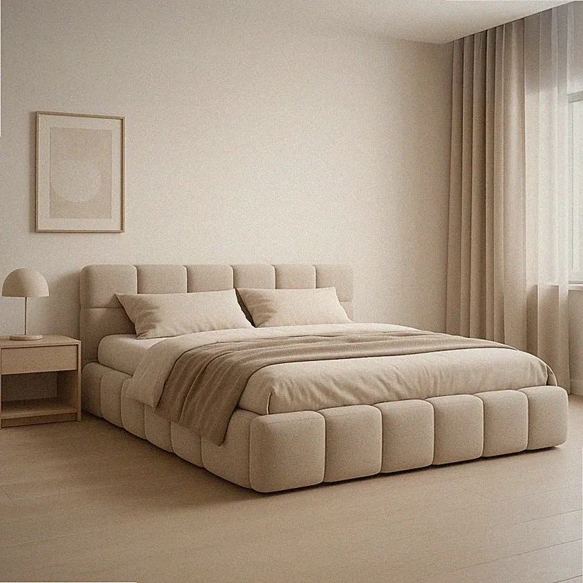 DEKORI Wolkenbett NUBO MEDIUM Polsterbett mit Bettkasten Stauraumbett Luxus Mode