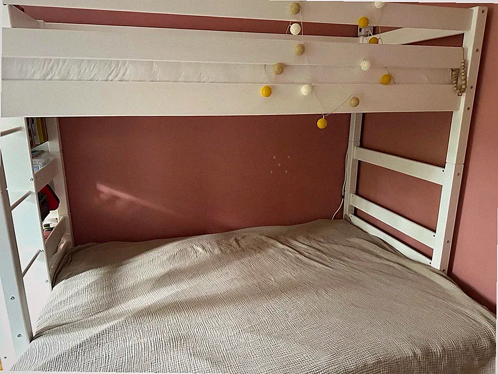 DELINEA PLUS Stockbett/ Hochbett weiß, Ausziehbett, Schublade 140x200/90x200