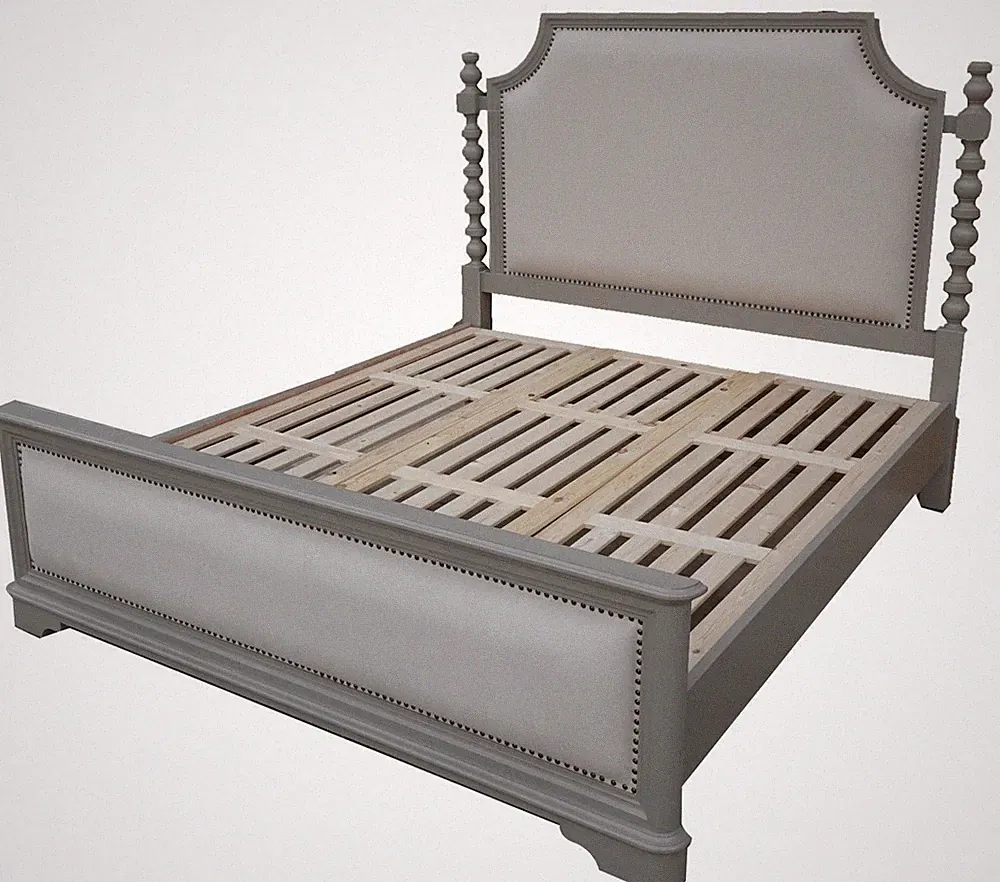 Design Schlafzimmer Bett Luxus Betten Holz Doppel Polster Möbel Kolonial Stil