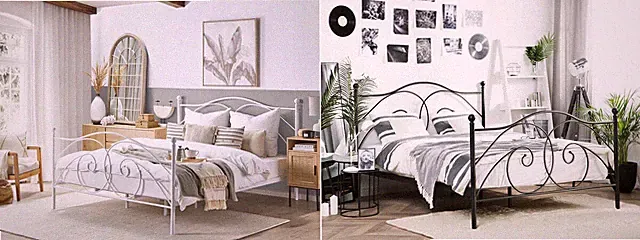Designer Metallbett mit Lattenrost Lattenrahmen Metall Bett 140 160 180 x 200 cm