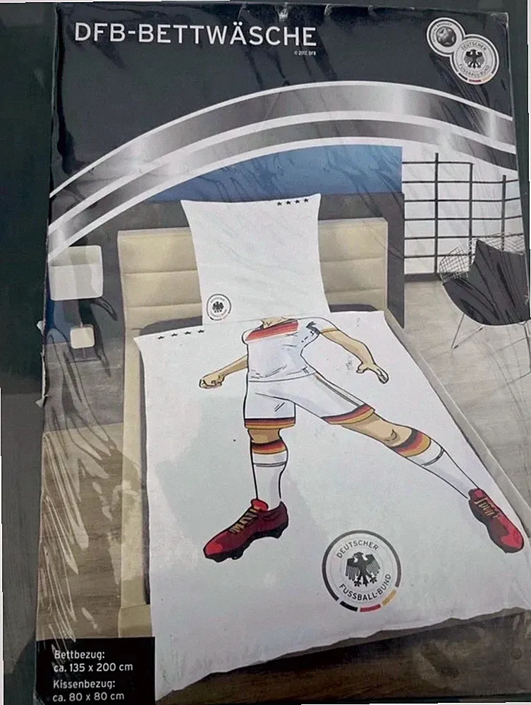 DFB Bettwäsche-Set 135x200 2-tlg Baumwolle Fußballspieler beidseitig RV