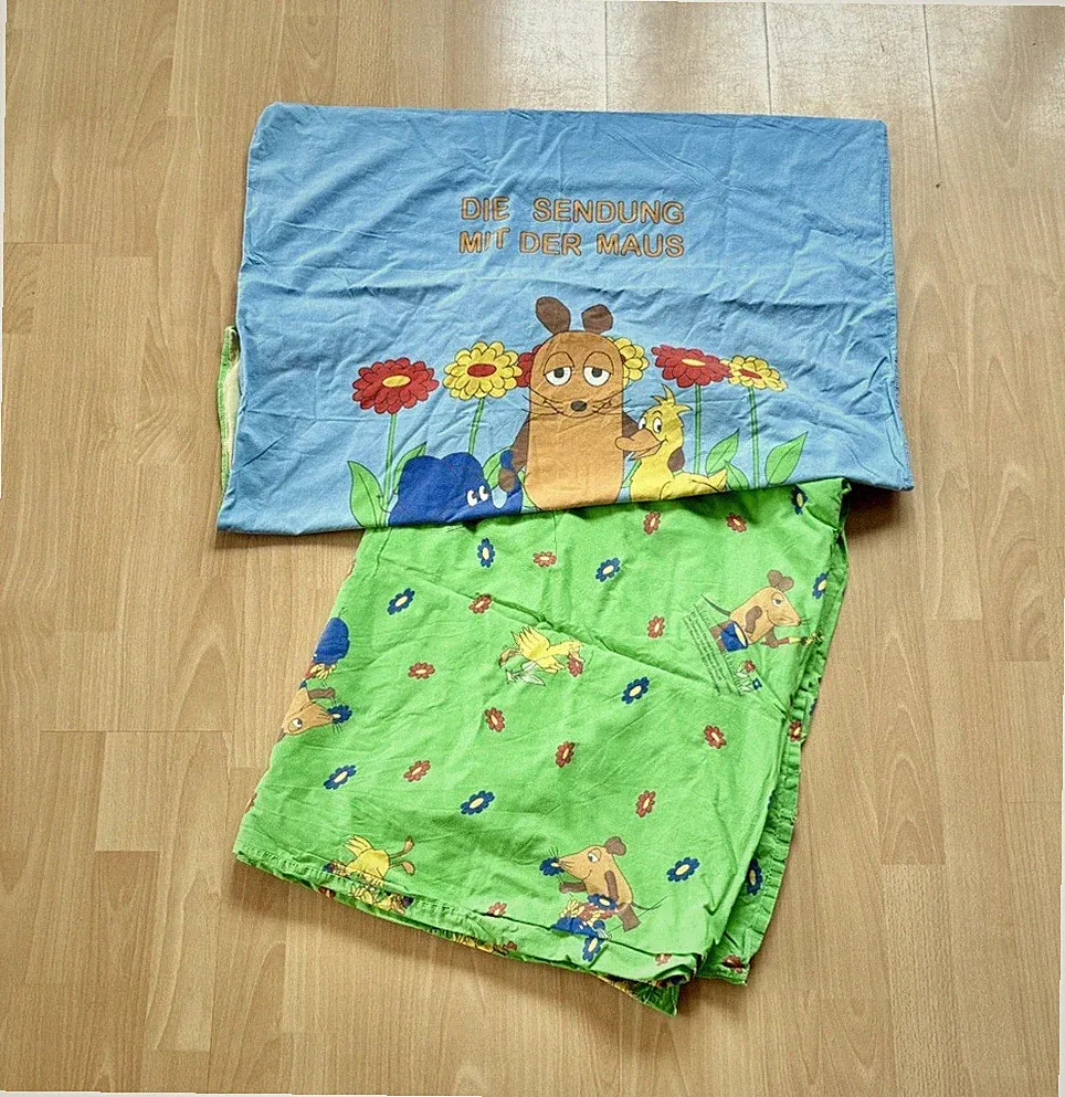 Die Sendung mit der Maus Kinderbettwäsche 100x135 cm Bieber - Retro Vintage WDR