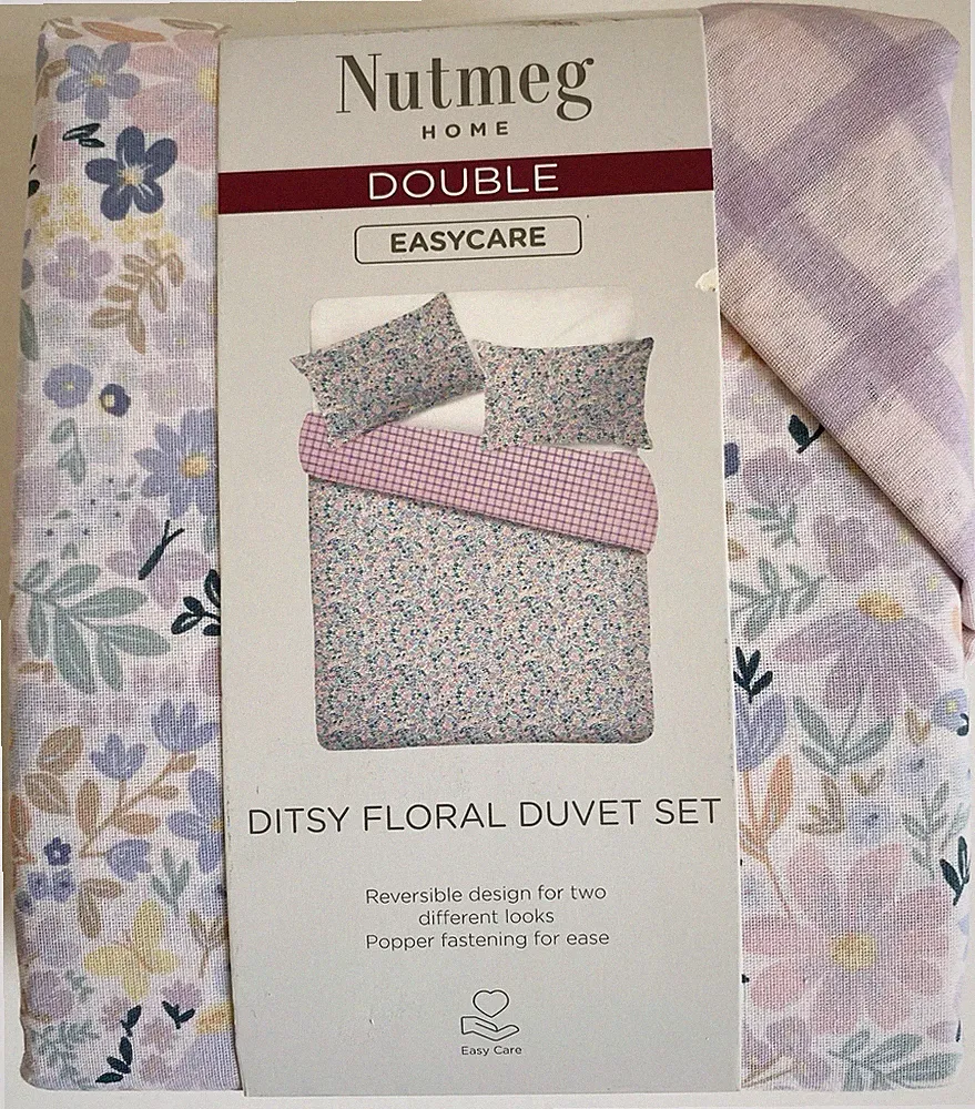 DITSY FORAL DOPPELBETT BETTBEZUG SET LILA ROSA MIX MUSKAT HOME PFLEGELEICHT NEU