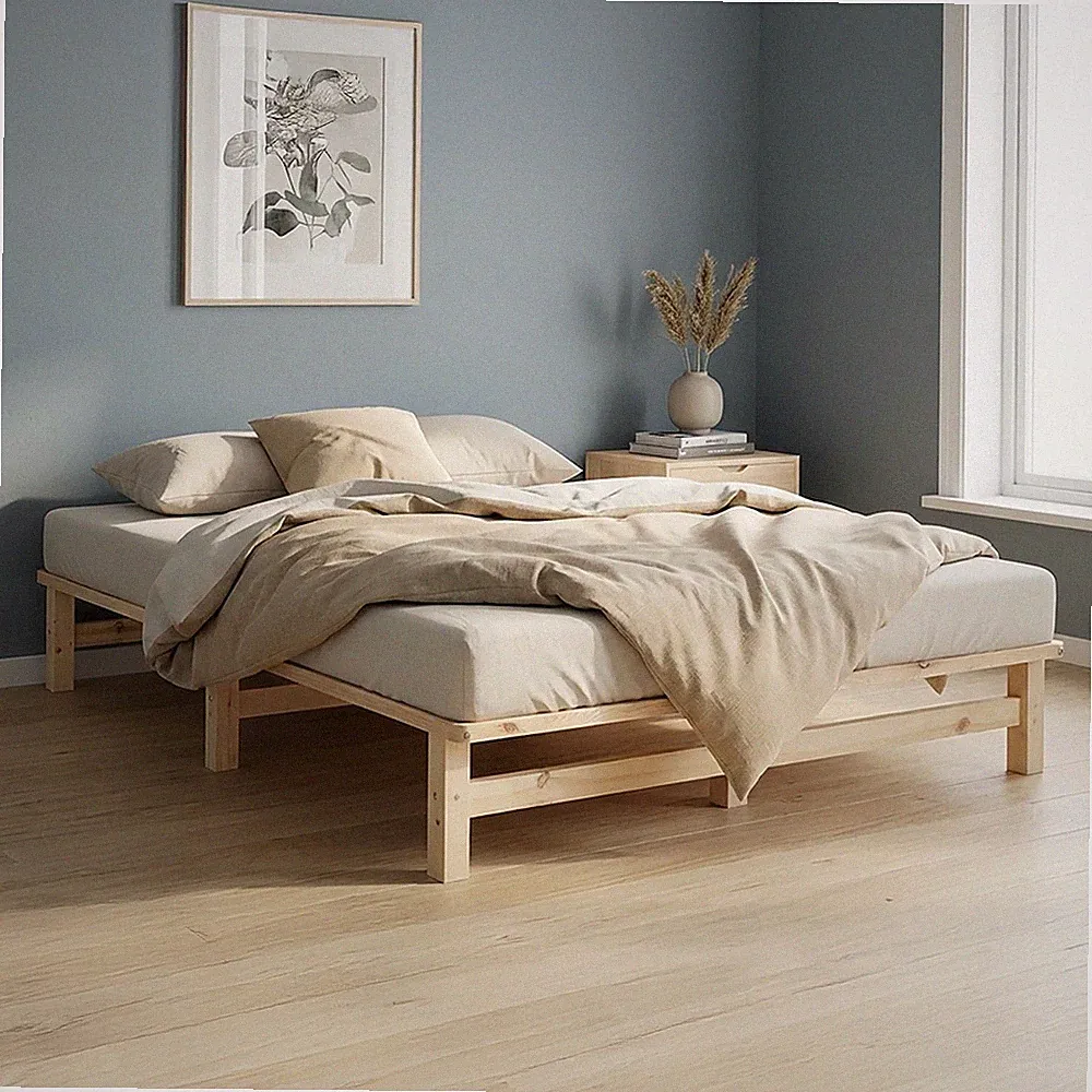 Doppelbett 140x200 Bett Holz Massiv Lattenrost Jugend Palettenbett Homestyle4u