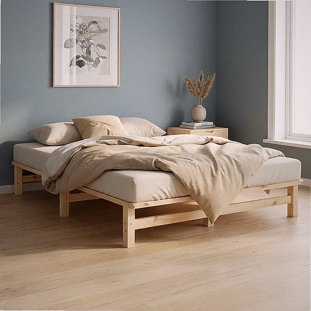 Doppelbett 140x200 Bett Holz Massiv Lattenrost Jugend Palettenbett Homestyle4u