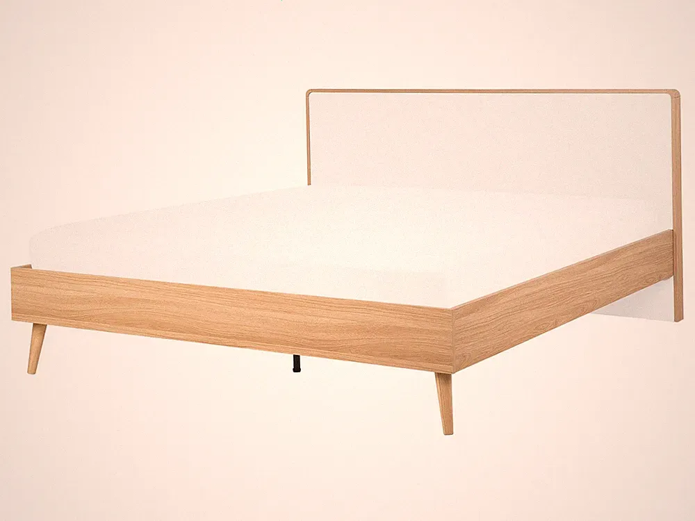 Doppelbett 160 x 200 cm heller Holzfarbton/weiß Serries