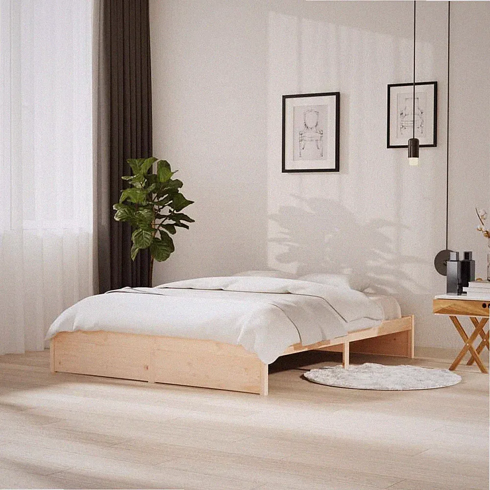 Doppelbett 160x200cm Kiefernholz Bettgestell Bettrahmen Doppelbett Bett
