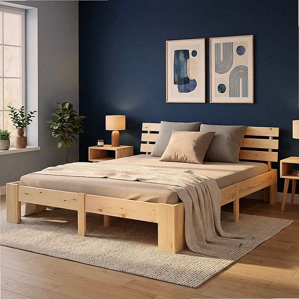 Doppelbett 180x200 Massiv Holz Lattenrost Bett Bettgestell Futonbett Homestyle4u