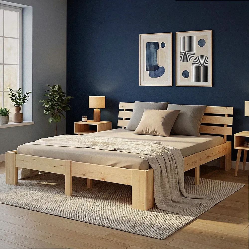 Doppelbett 180x200 Massiv Holz Lattenrost Bett Bettgestell Futonbett Homestyle4u