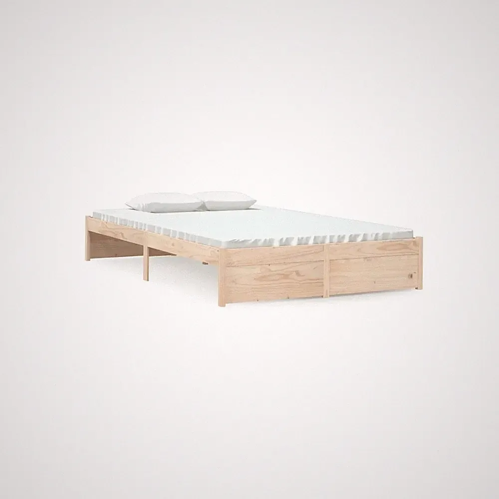 Doppelbett 200x190cm Massiv Holz bett Bettrahmen Kiefernholz Natur