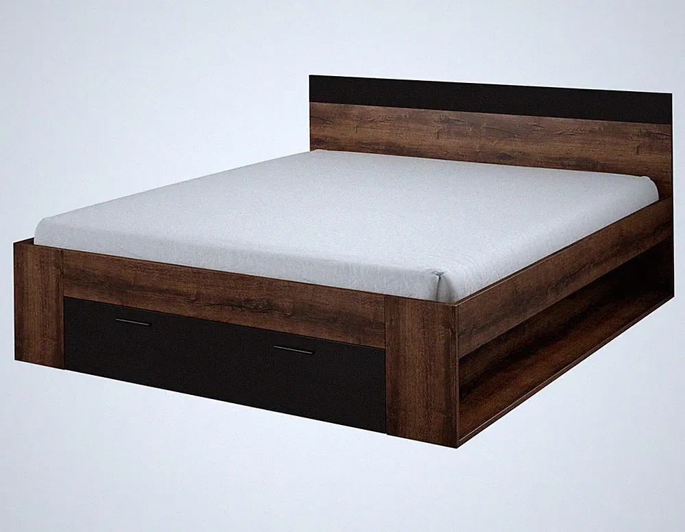 Doppelbett BETA Futonbett 180x200cm Monastery Eiche schwarz