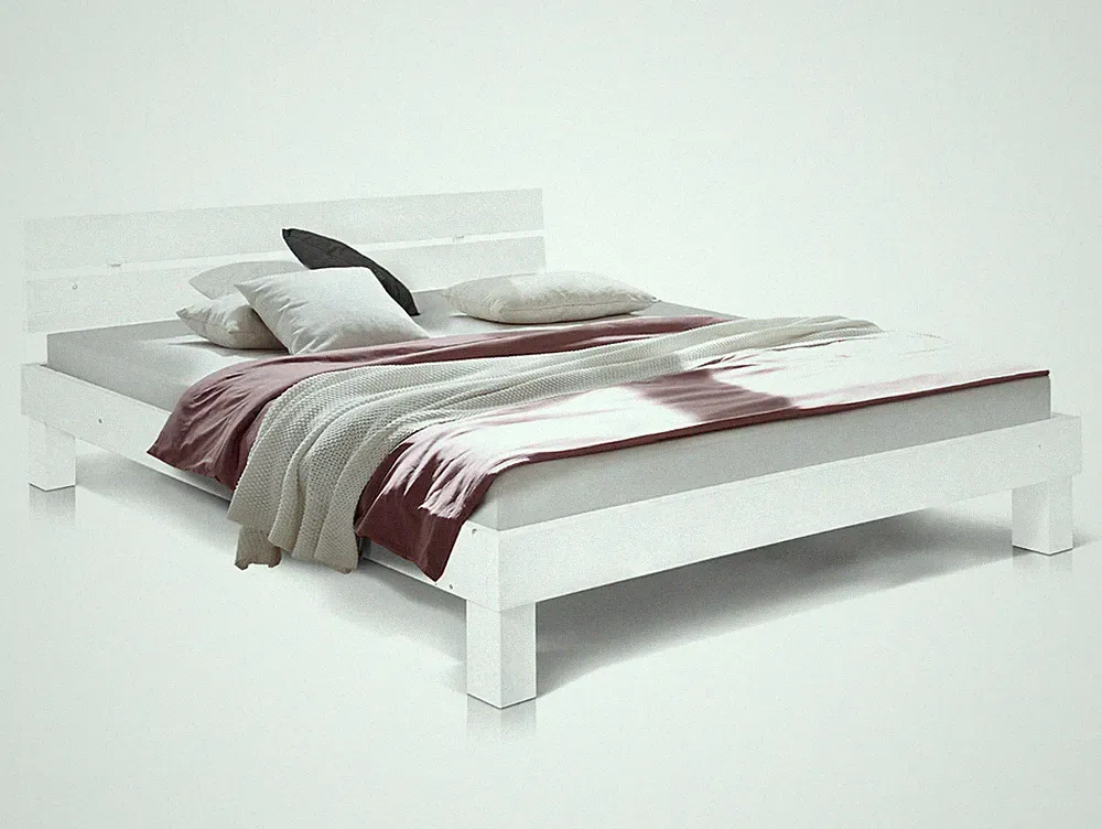 Doppelbett Bett Massivholzbett Futonbett PUMBA 160x200 Holz Fichte massiv Weiss