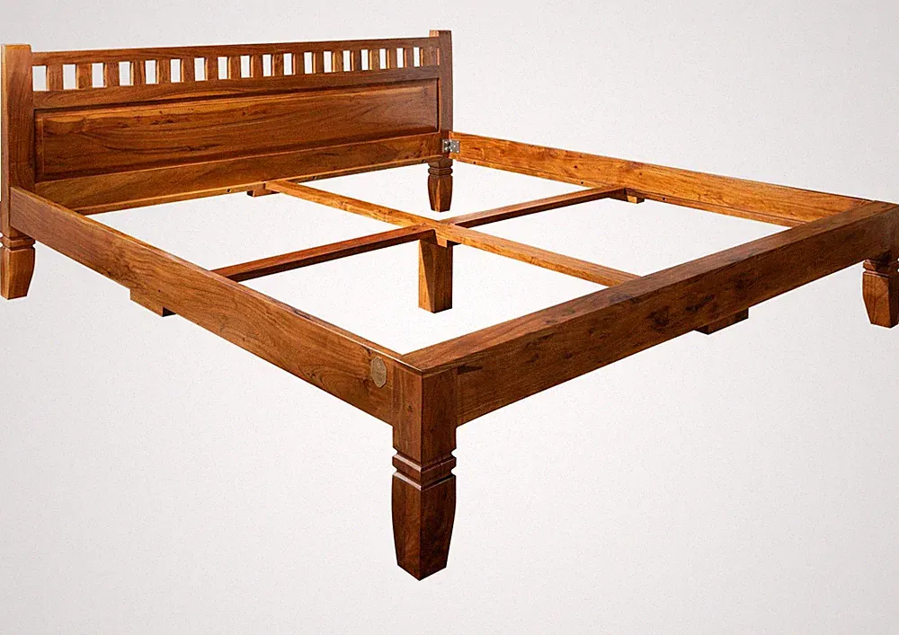 Doppelbett Bettgestell Holzbett Massivholzbett 180x200 Holz Akazie massiv braun