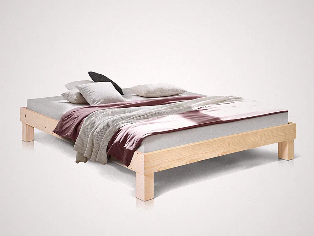 Doppelbett Futonbett Massivholzbett 180x200 cm PUMBA Fichte natur ohne Kopfteil