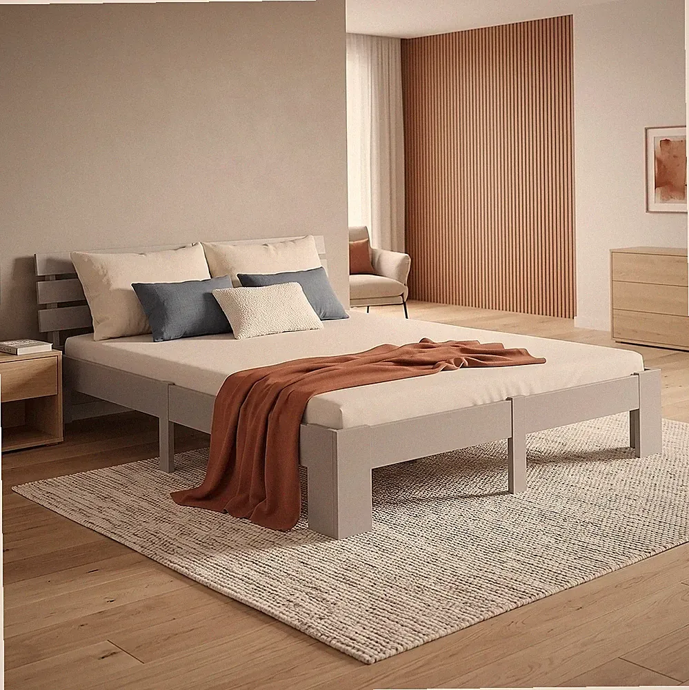 Doppelbett Holzbett Futonbett 160x200 cm Lattenrost Bett Bettgestell Homestyle4u