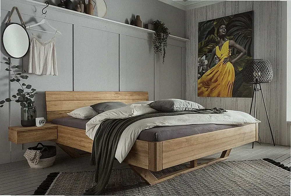 Doppelbett Massivholz Bett 200x200cm Wildeiche Eiche geölt NEU OVP!!!