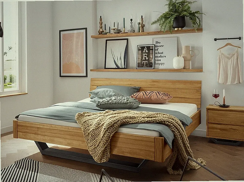 Doppelbett Massivholz Bett 200x200cm Wildeiche geölt Eiche NEU OVP!!!