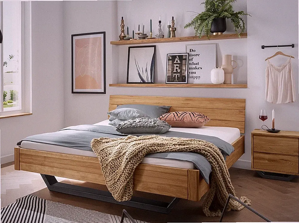 Doppelbett Massivholz Bett 200x200cm Wildeiche geölt Eiche NEU OVP!!!