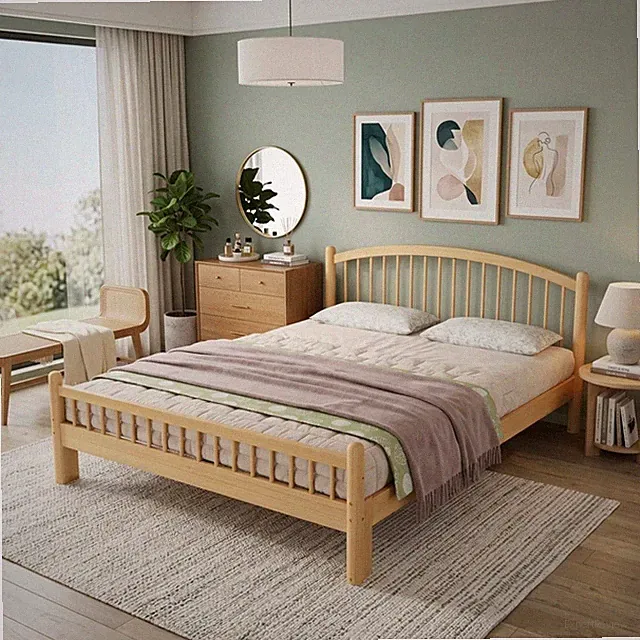 Doppelbett Massivholz Kiefer 140x200cm Lattenrost Gitter Schlafzimmer