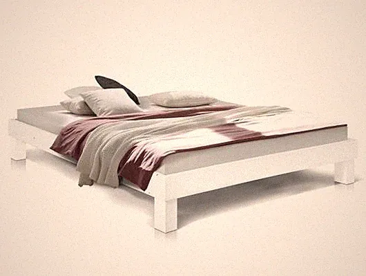 Doppelbett Massivholzbett Futonbett ohne Kopfteil PUMBA 160x200 cm Fichte weiss