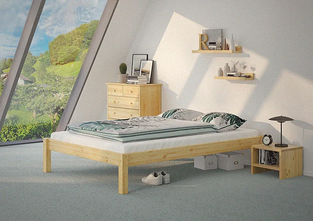 Doppelbett Massivholzbett Kiefer natur 140x200 Futonbett Jugendbett Holzbett